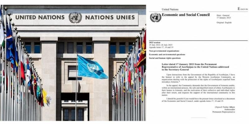 Western Azerbaijan Community’s appeal to international community circulated as UN document