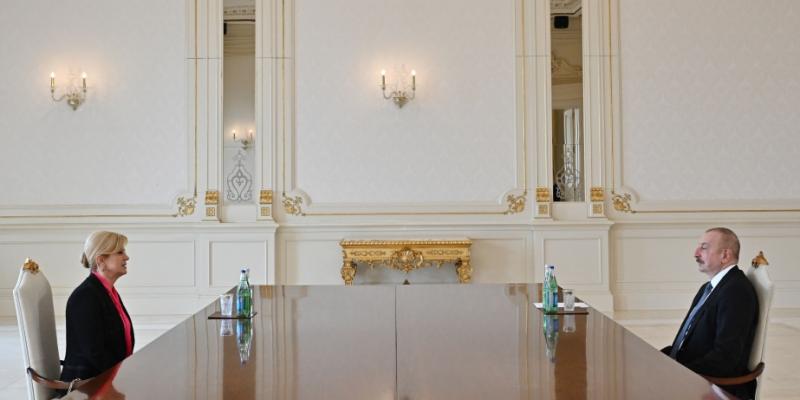 Президент Азербайджана Ильхам Алиев принял бывшего Президента Хорватии Колинду Грабар-Китарович