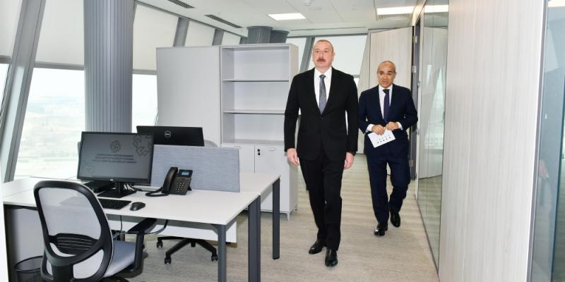 Президент Ильхам Алиев принял участие в открытии нового административного здания Государственной службы по вопросам имущества