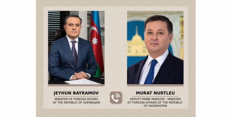 Jeyhun Bayramov congratulates newly appointed Foreign Minister of Kazakhstan