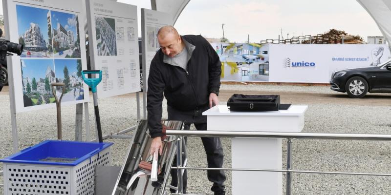 Заложен фундамент 3-го жилого квартала в городе Агдам