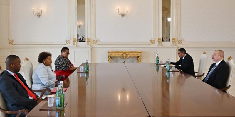 Azərbaycan Prezidenti İlham Əliyev Cənubi Afrika Respublikası Milli Assambleyasının sədrini qəbul edib