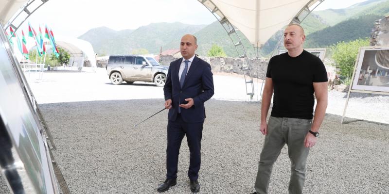 President Ilham Aliyev laid foundation stone for school in city of Kalbajar