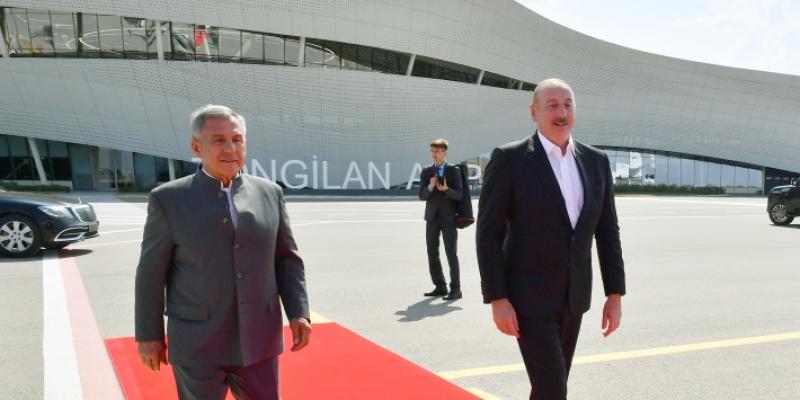 Раис Татарстана Рустам Минниханов и Президент Азербайджана Ильхам Алиев отбыли из Зангиланского международного аэропорта в Баку