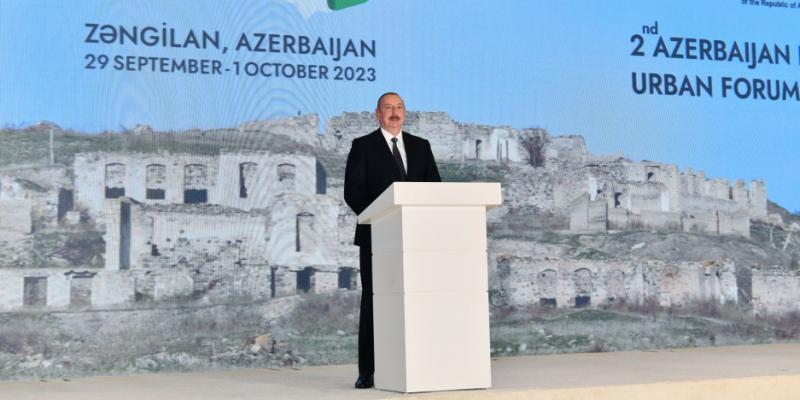 The 2nd Azerbaijan National Urban Forum was held in Zangilan President Ilham Aliyev addressed opening ceremony