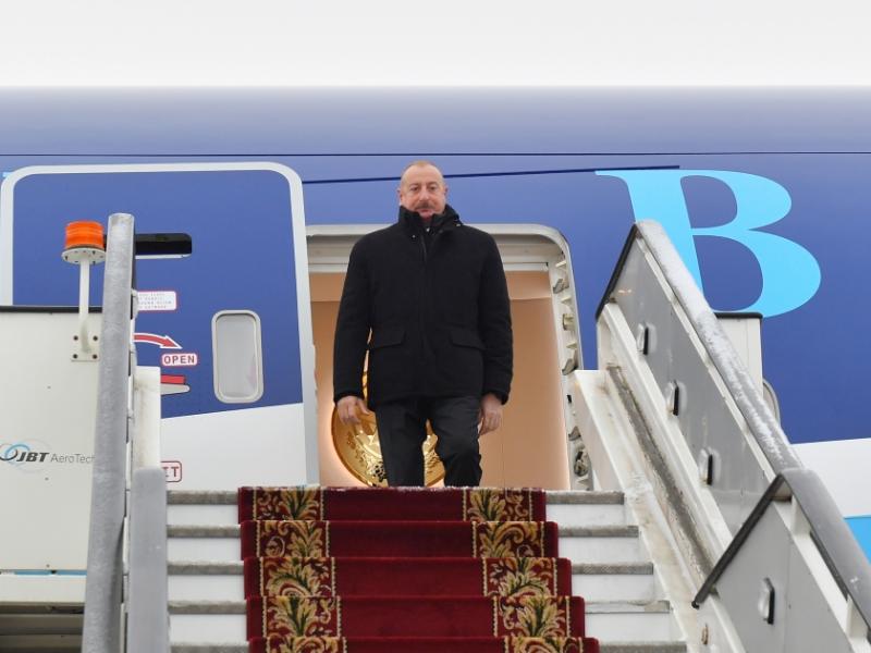 President of Azerbaijan Ilham Aliyev arrived in Saint Petersburg for working visit