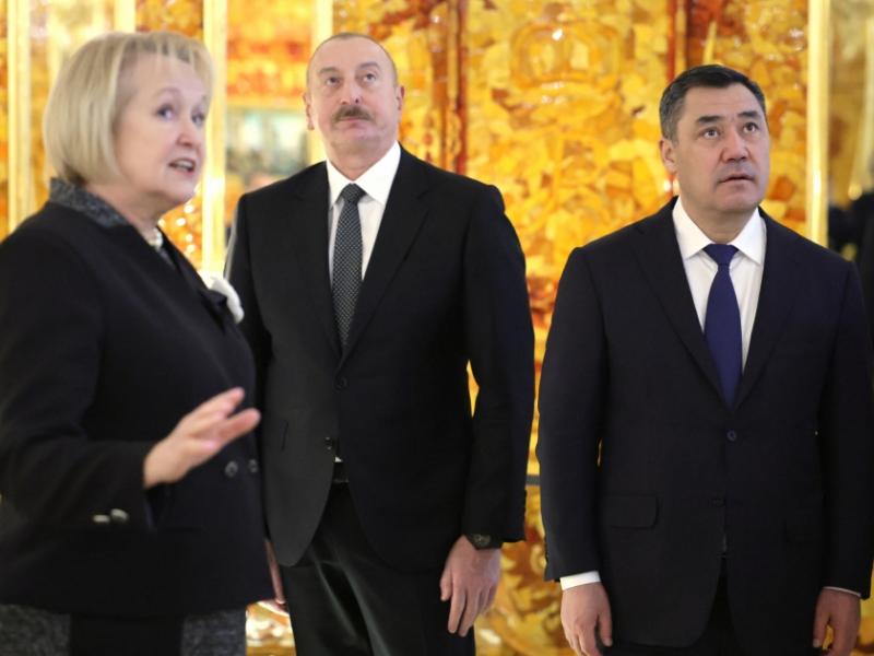 President Ilham Aliyev visits Catherine Palace in Saint Petersburg