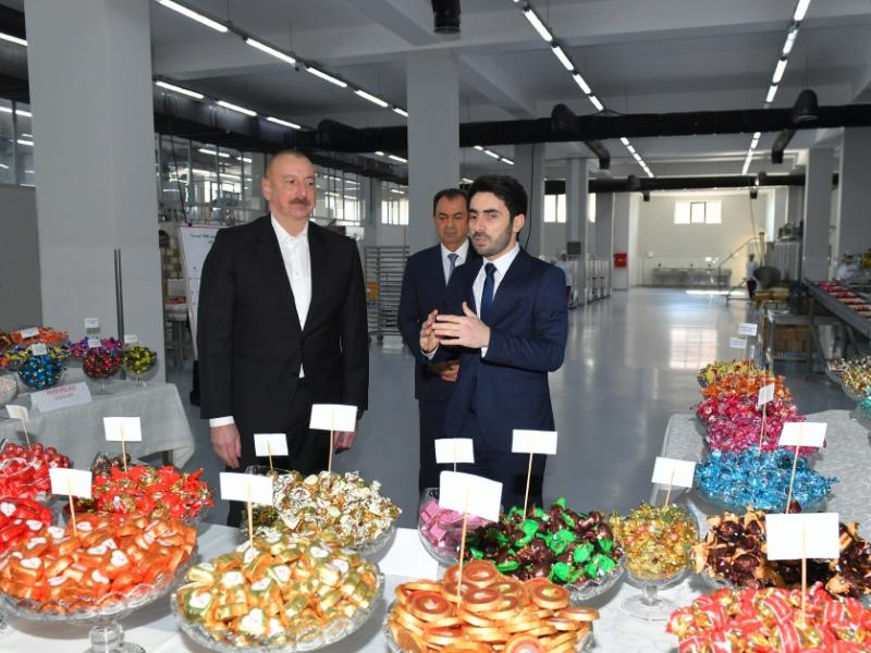 President Ilham Aliyev examined operations of confectionery manufacturing enterprise in Lankaran