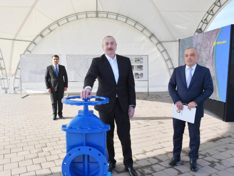 President Ilham Aliyev participated in ceremony for commissioning of drinking water supply systems in Neftchala