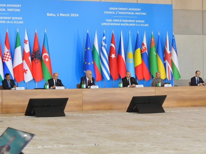 В Баку состоялось 10-е министерское заседание в рамках Консультативного совета Южного газового коридора и 2-е министерское заседание в рамках Консультативного совета по зеленой энергии.  В мероприятии принял участие Президент Ильхам Алиев 