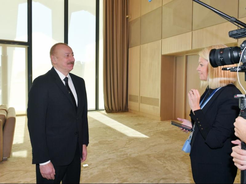 Президент Азербайджана Ильхам Алиев дал интервью телеканалу «Евроньюс» 