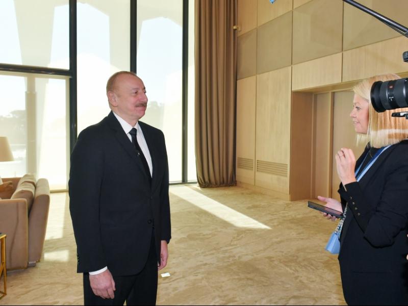 President of Azerbaijan Ilham Aliyev was interviewed by Euronews TV channel 