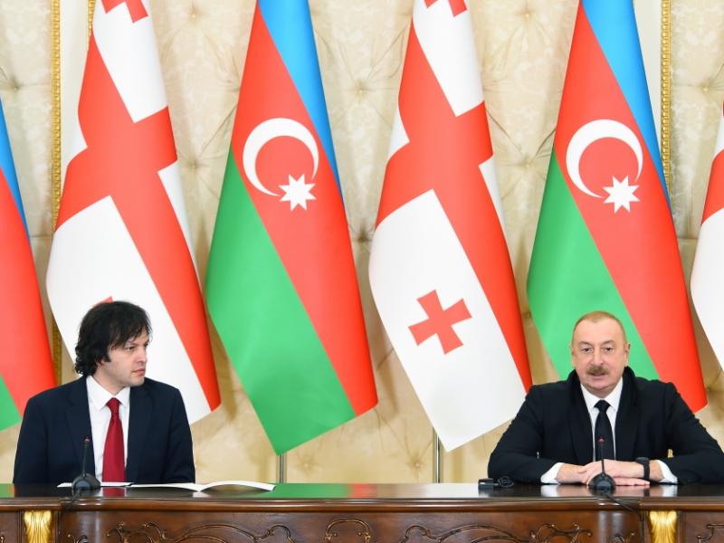 President Ilham Aliyev and Prime Minister Irakli Kobakhidze made press statements