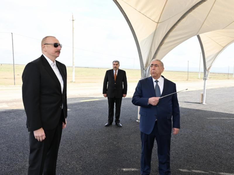 President Ilham Aliyev attended inauguration of highway in Hajigabul district