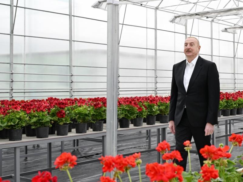 President Ilham Aliyev examined construction progress of Ecological Park Complex in Ganja city