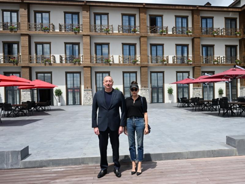 President Ilham Aliyev and First Lady Mehriban Aliyeva participated in opening of Aghali hotel in Zangilan district