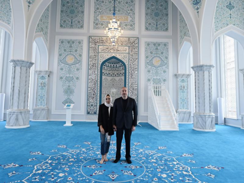 President Ilham Aliyev and First Lady Mehriban Aliyeva attended inauguration of Zangilan Mosque