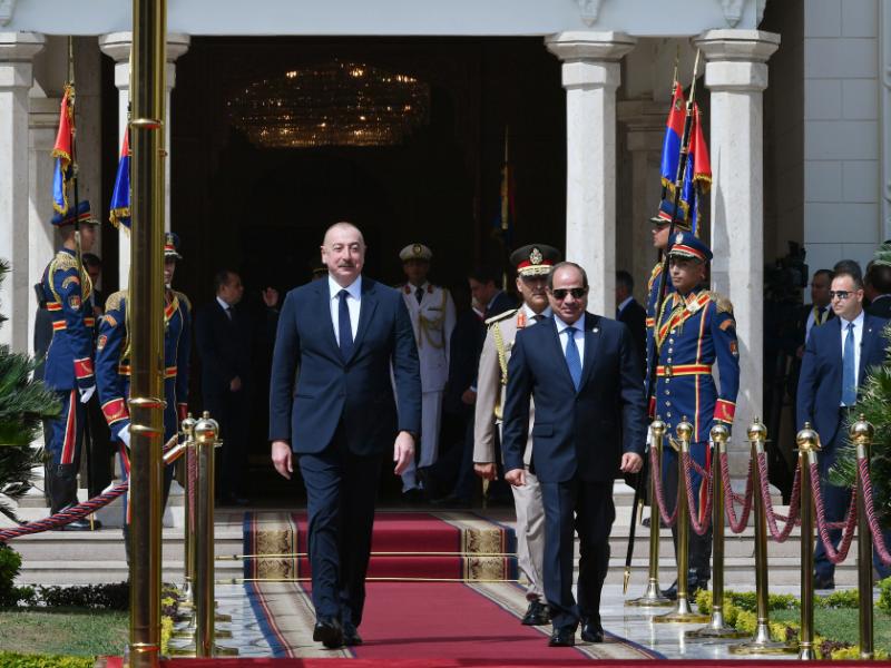 Official welcome ceremony was held for President of Azerbaijan Ilham Aliyev in Egypt