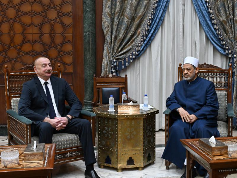 President Ilham Aliyev had meeting with Grand Sheikh of Al-Azhar Al-Sharif Ahmed Mohamed Ahmed El-Tayeb