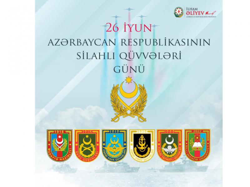 President Ilham Aliyev shared post on Armed Forces Day