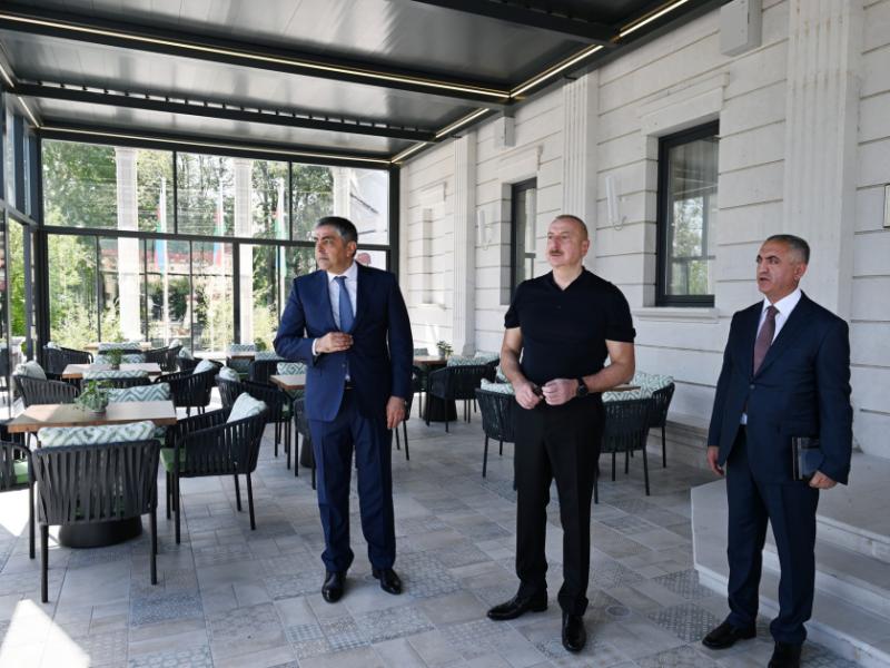 Prezident İlham Əliyev Xankəndidə əsaslı təmir və bərpadan sonra “Palace” hotelinin açılışında iştirak edib