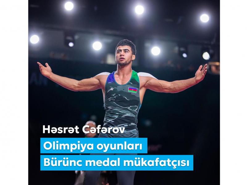 Birinci vitse-prezident Mehriban Əliyeva Həsrət Cəfərovun Olimpiya Oyunlarının bürünc medal mükafatçısı olması ilə bağlı paylaşım edib