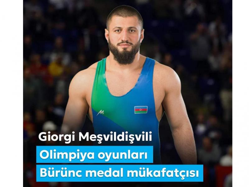 Birinci vitse-prezident Mehriban Əliyeva Olimpiadada bürünc medal qazanan Giorgi Meşvildişvilini təbrik edib