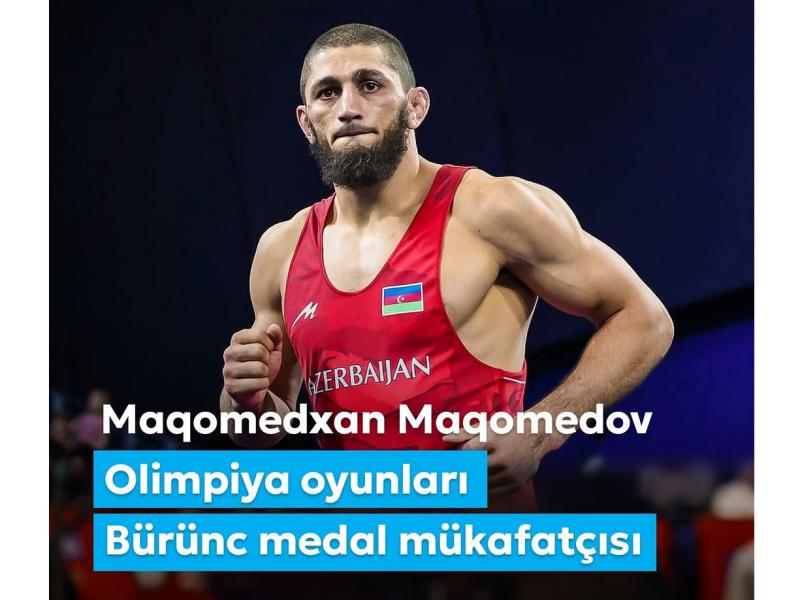 Первый вице-президент Мехрибан Алиева поздравила Магомедхана Магомедова с завоеванием бронзовой медали