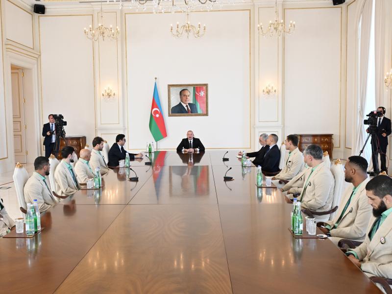 Prezident İlham Əliyev Paris Yay Olimpiya Oyunlarında medal qazanmış Azərbaycan idmançılarını və onların məşqçilərini qəbul edib