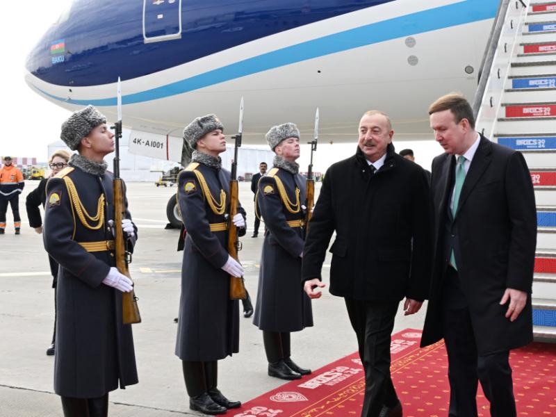 President of Azerbaijan Ilham Aliyev arrived in Russia