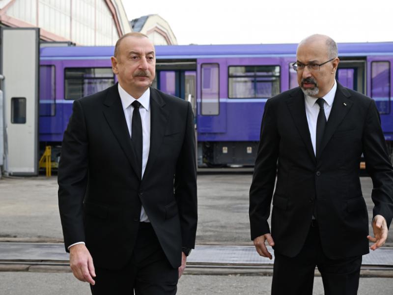 President Ilham Aliyev inspected new-generation metro trains assembled in Baku