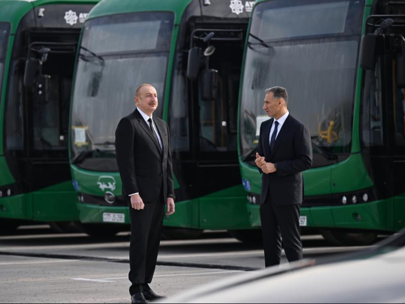 Prezident İlham Əliyev Zığ Elektrik Avtobus Parkının fəaliyyəti ilə tanış olub