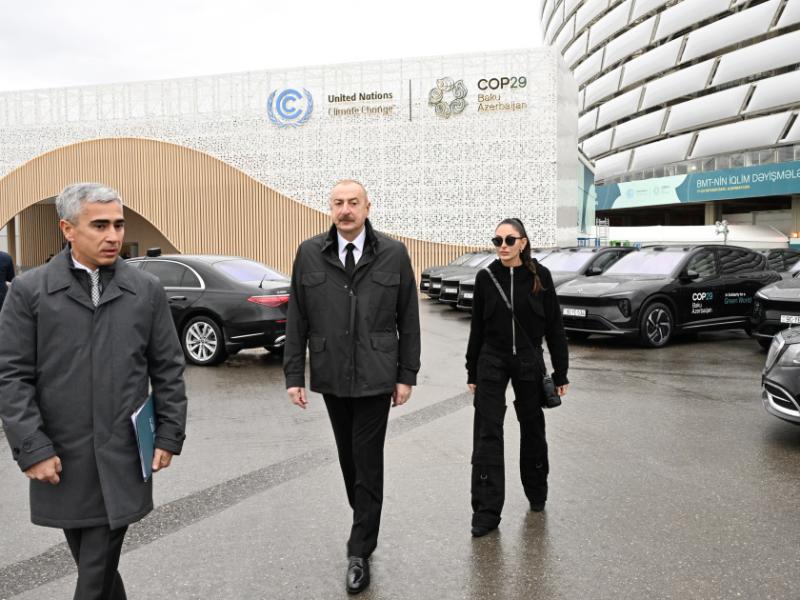 Prezident İlham Əliyev Bakı Olimpiya Stadionunun ərazisində COP29-la bağlı yaradılan şəraitlə tanış olub 