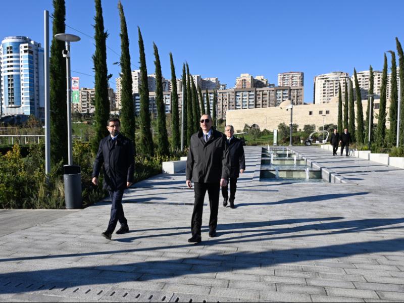 President Ilham Aliyev attended opening of third section of Central Park in Baku