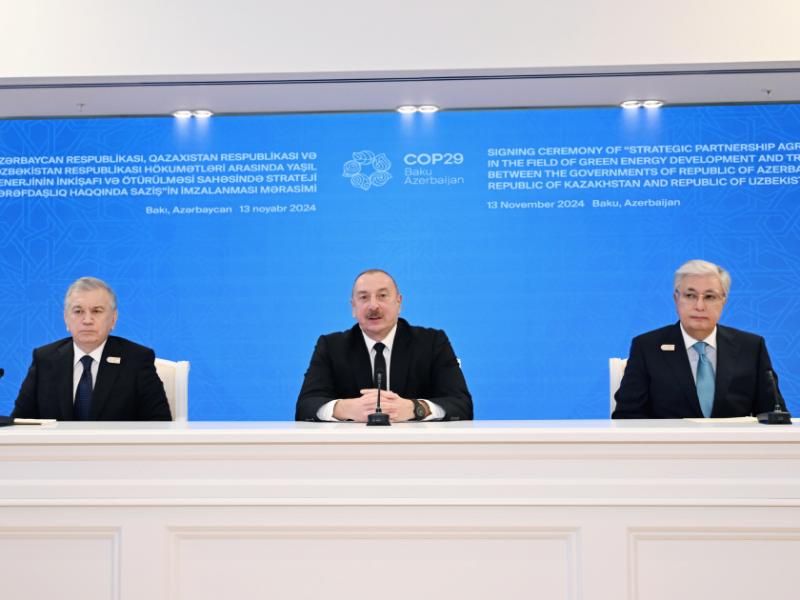 Baku hosted trilateral meeting between Presidents of Azerbaijan, Kazakhstan, and Uzbekistan