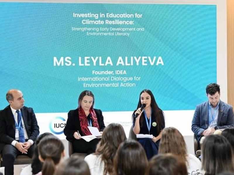 Leyla Aliyeva participates in discussions on strengthening environmental literacy among youth at COP29