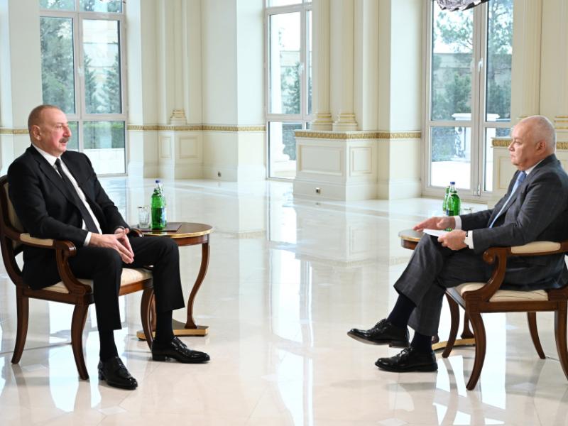 President Ilham Aliyev was interviewed by Dmitry Kiselev, Director General of “Rossiya Segodnya” International News Agency