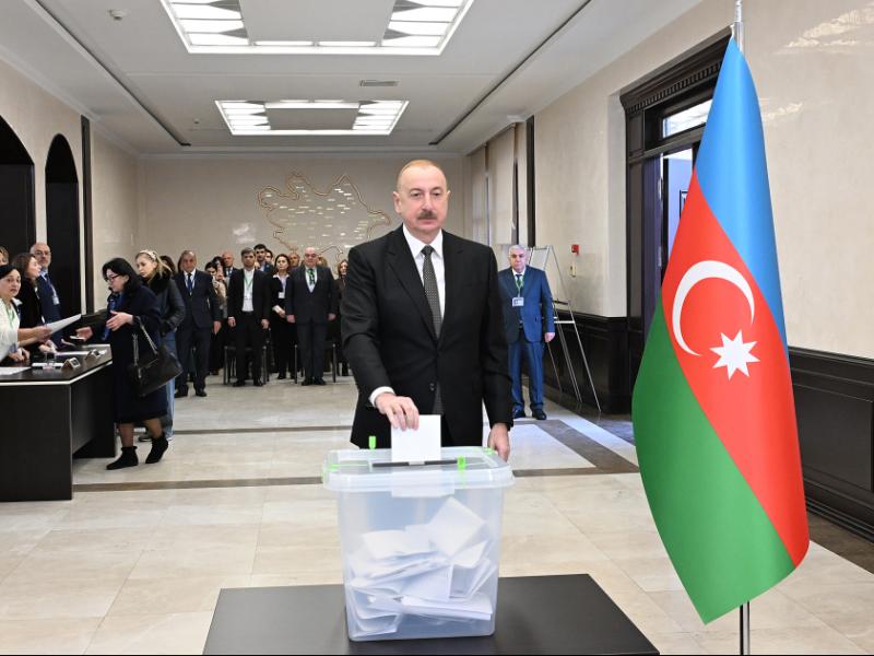 President Ilham Aliyev voted at polling station No. 1