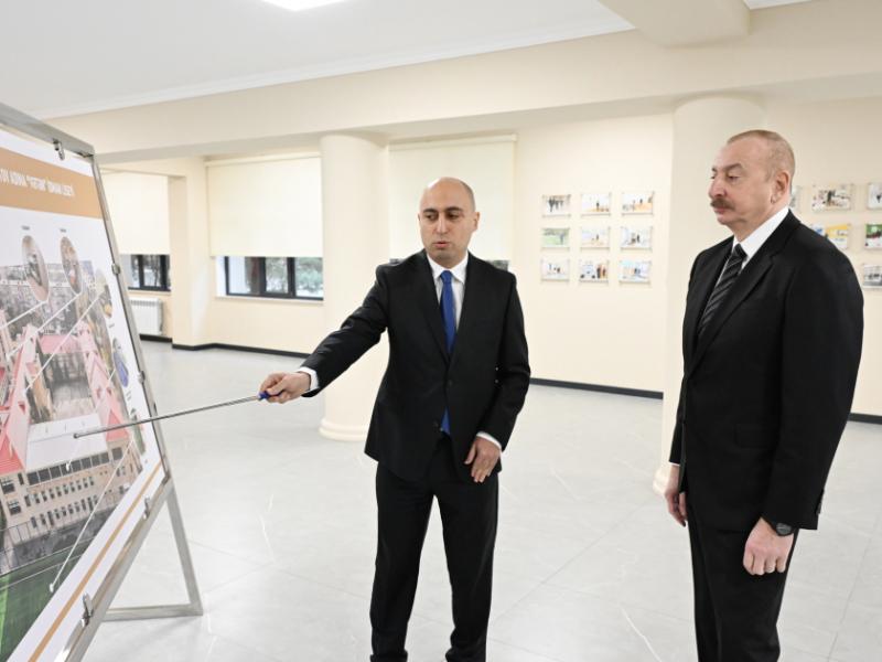 President Ilham Aliyev reviewed conditions at “Vatan” Sports Lyceum after reconstruction