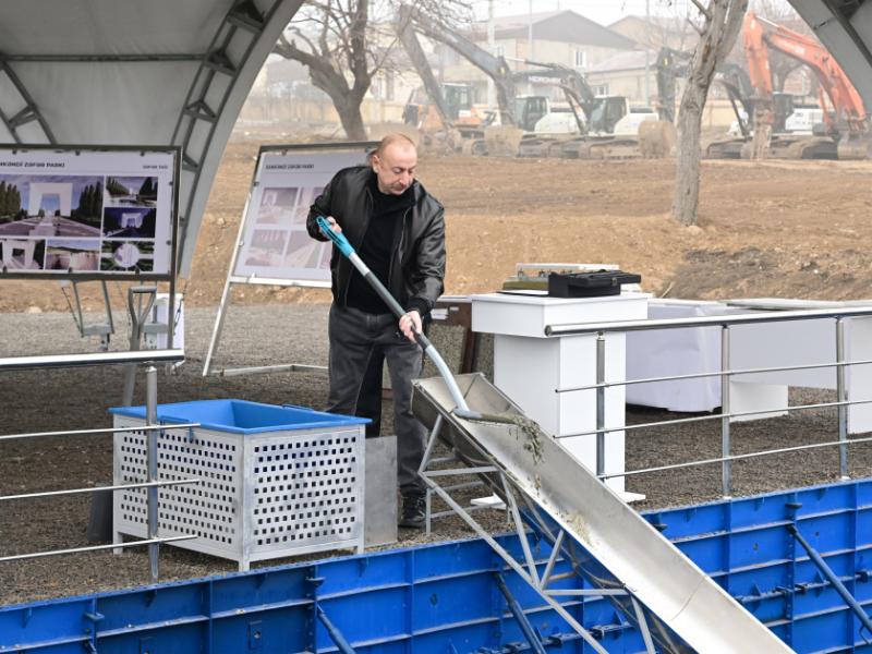 President Ilham Aliyev attended groundbreaking ceremony for Victory Park in Khankendi