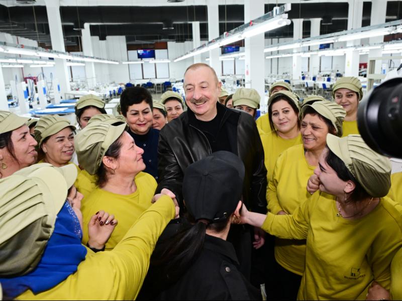 President Ilham Aliyev inspected operations of Khankendi garment factory