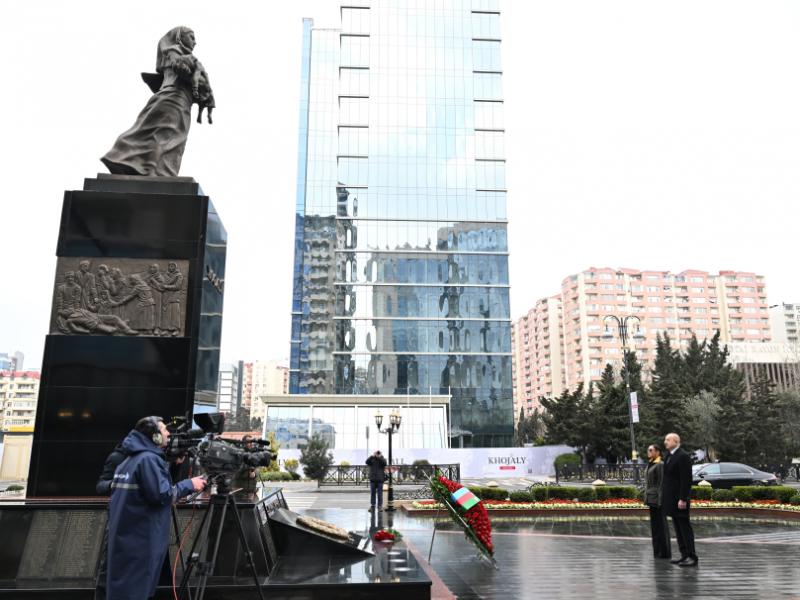 President Ilham Aliyev and First Lady Mehriban Aliyeva visited Khojaly Genocide Memorial
