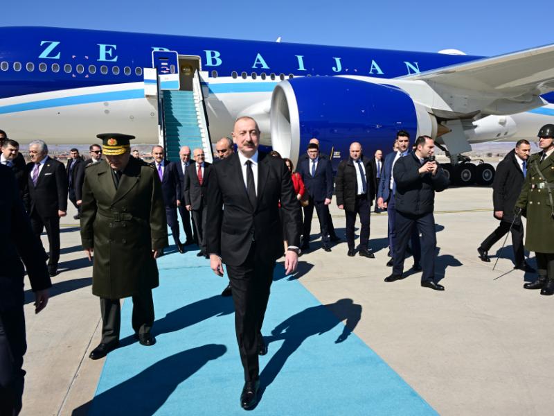 President Ilham Aliyev arrived in Türkiye for working visit