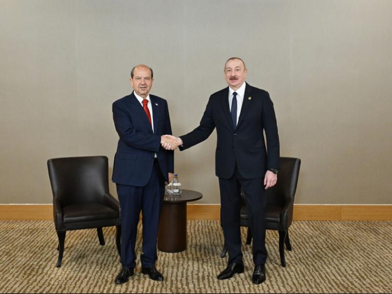 Prezident İlham Əliyevin Antalyada Şimali Kiprin Prezidenti Ersin Tatarla görüşü olub