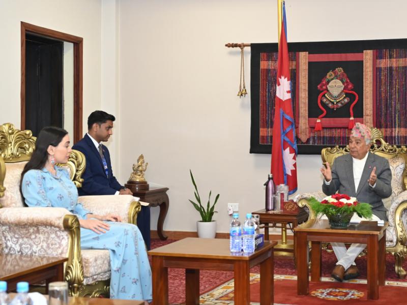 Leyla Aliyeva meets with Nepalese President Ramchandra Paudel