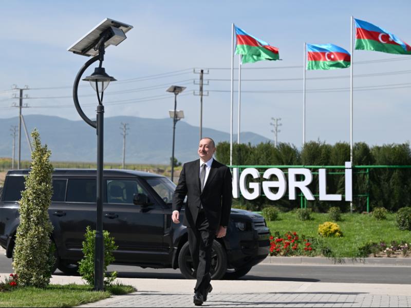 Prezident İlham Əliyev Ağdam rayonunun Kəngərli kəndinin birinci mərhələsinin açılışında iştirak edib