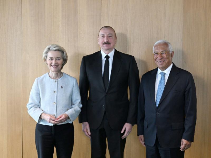 Prezident İlham Əliyevin Tiranada Avropa İttifaqı Şurasının Prezidenti və Avropa Komissiyasının Prezidenti ilə görüşü olub