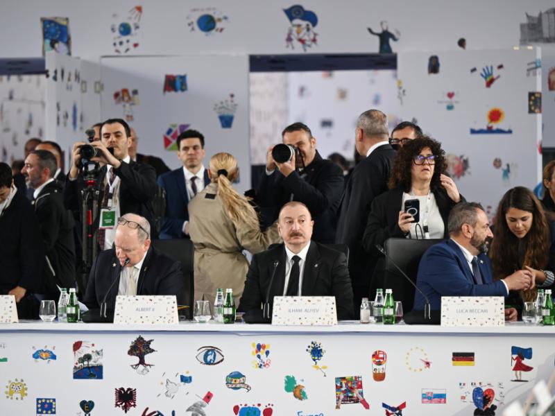 President Ilham Aliyev is participating in first plenary session of the 6th European Political Community Summit