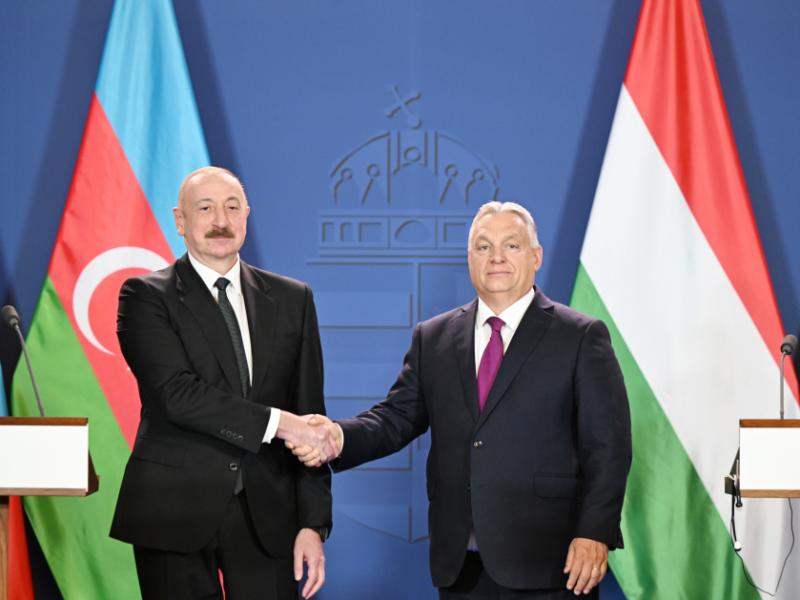 Azərbaycan Prezidenti İlham Əliyev və Macarıstanın Baş naziri Viktor Orban mətbuata bəyanatlarla çıxış ediblər