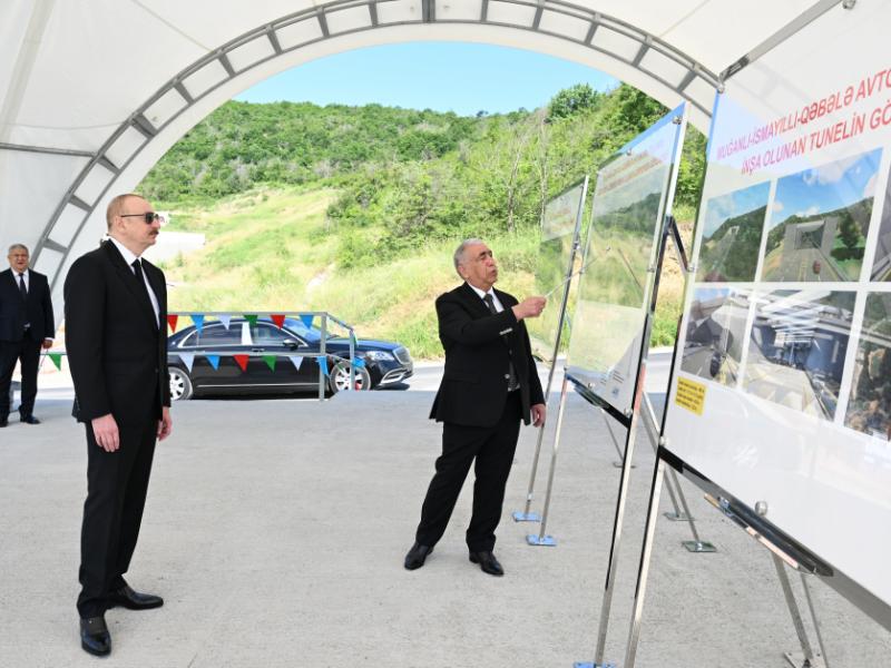 President Ilham Aliyev inspected progress of construction of Mughanli-Ismayilli-Gabala section of Baku-Gabala highway
